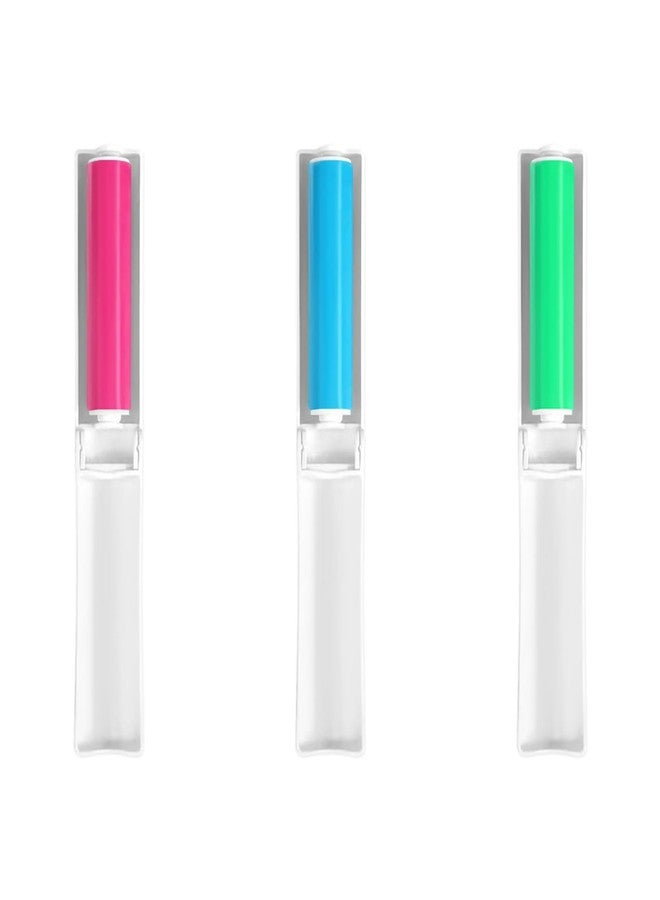 Roucerlin 3 Pack Small Washable Reusable Lint Roller, Travel Size Gel Sticky Lint Roller, Portable Foldable Stick It Pet Hair Remover Cleaner for Clothes Furniture Household (3 Colors) - Image 1
